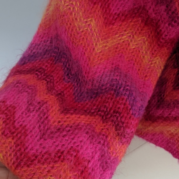 Vintage One Step Up Mohair Bright Zig Zag Sweater - Picture 5 of 10